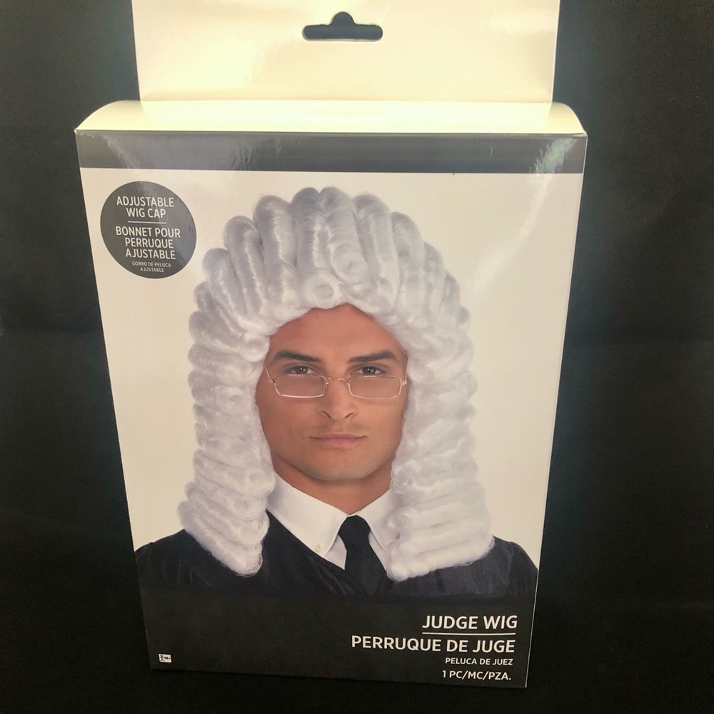 White Judge Wig for Halloween